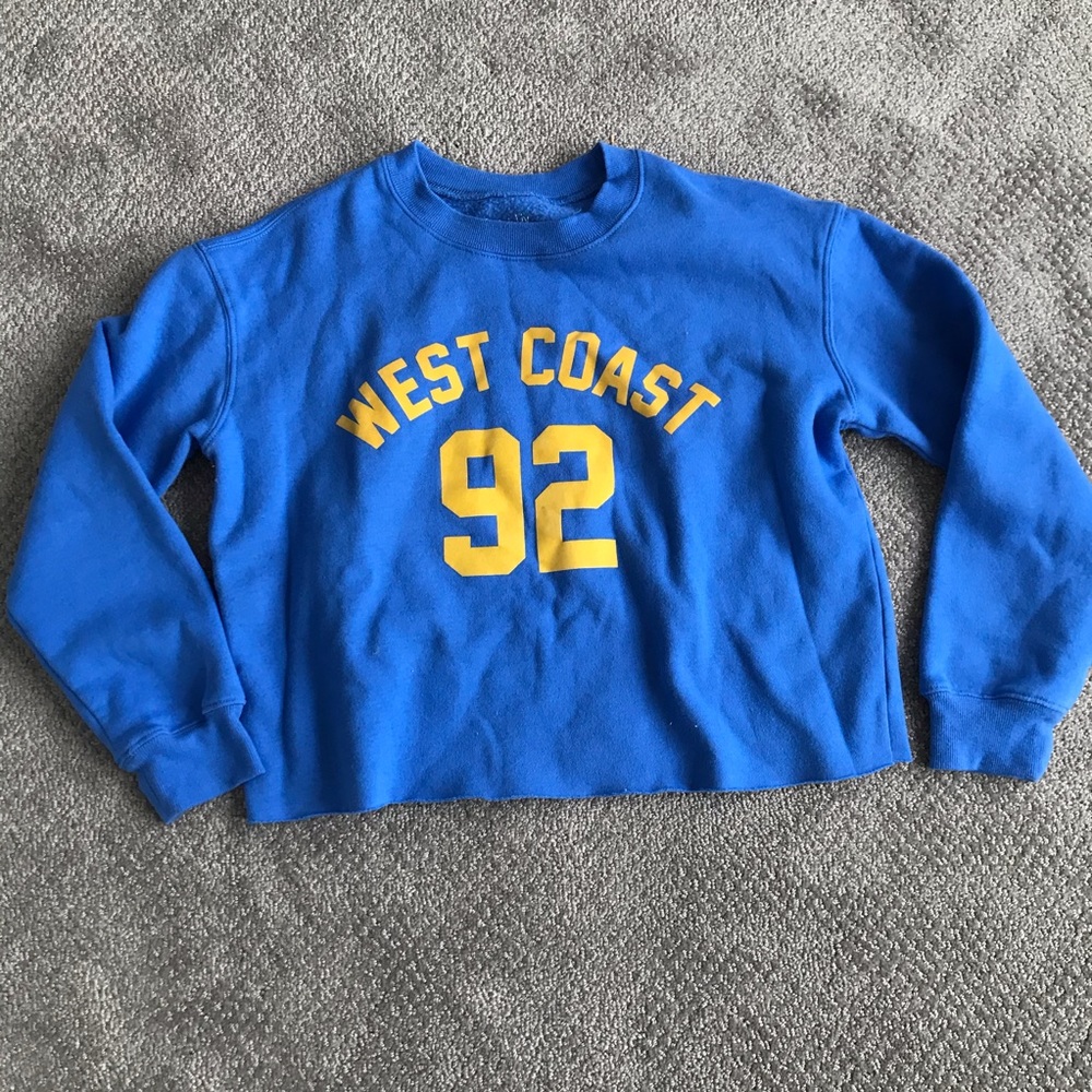 **NEVER WORN** SIZE M CROPPED BLUE SWEATSHIRT